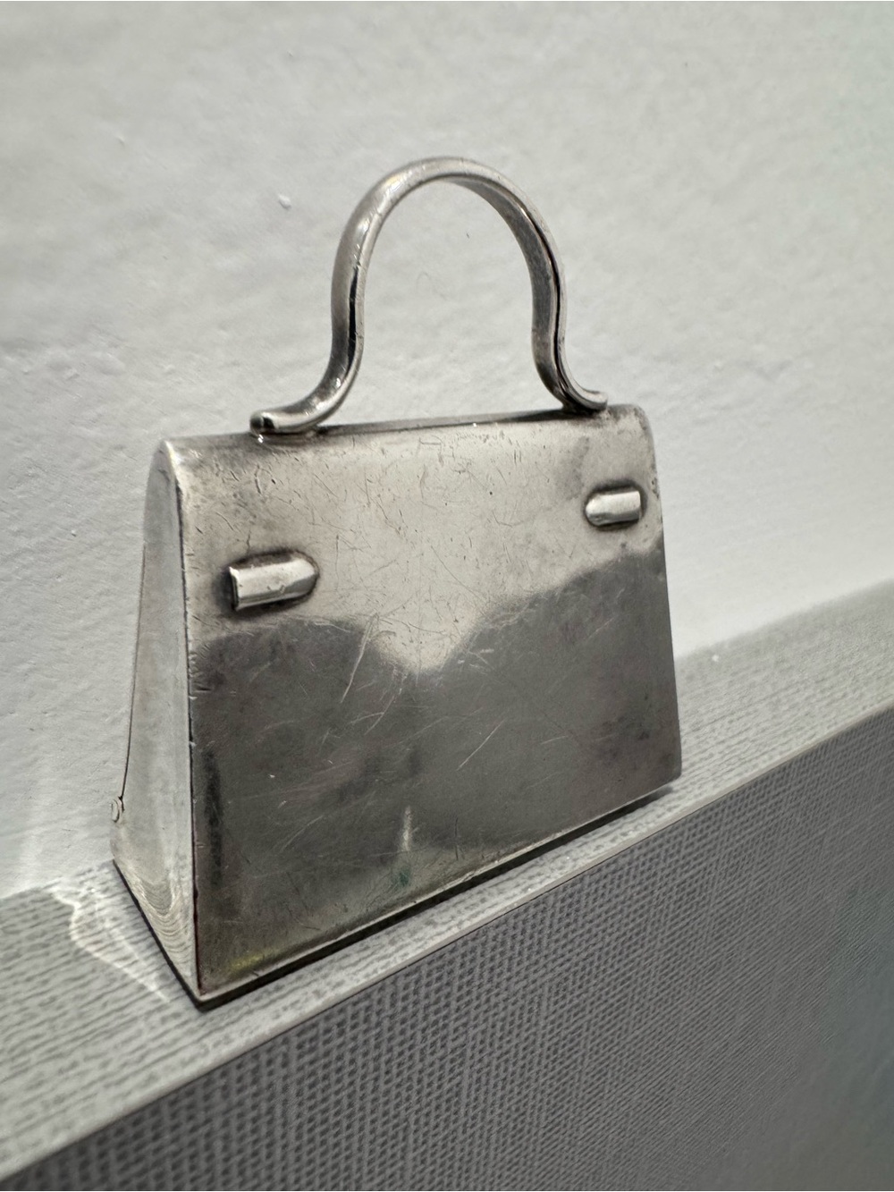 Hermes Vintage Sterling Silver Novelty Decorative Object Pill Box Kelly Bag - Picture 3 of 8